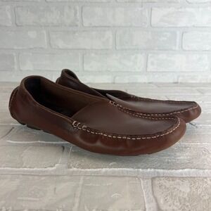 J. Crew Driving Loafers Moccasins Mens 10.5 Brown Leather Slip On Casual Flats